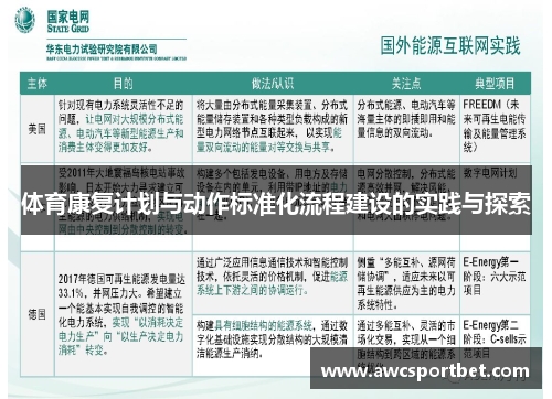 体育康复计划与动作标准化流程建设的实践与探索